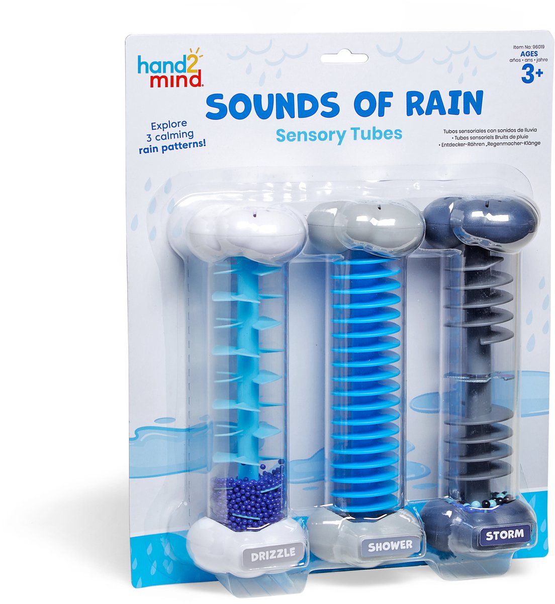 Ressources d'apprentissage sons de tubes sensoriels de pluie - 3+