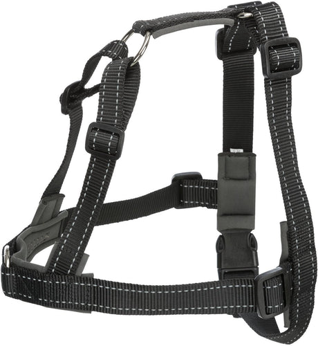 Harnais pour chien Trixie - néoprène réglable noir 65-105x2,5cm - harnais de dressage avec éléments réfléchissants