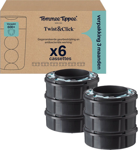 Recharges seau à couches twist click Tommee tippee - paquet de 6 - cassettes de recharge 6 x 10,5 m