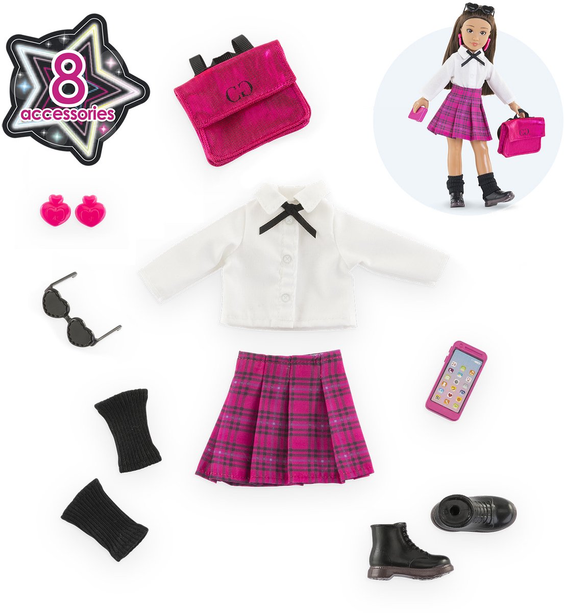 Corolle girls - vêtements de poupée étudiante anglaise