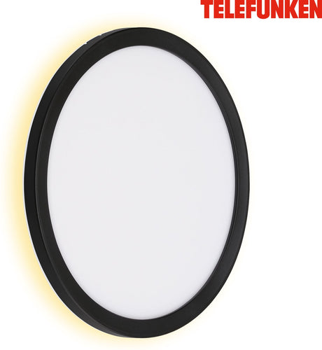 Telefunken - nizza - Lampe d'extérieur LED, 4000k, ip44, 15w, noir, plastique, ø28 cm