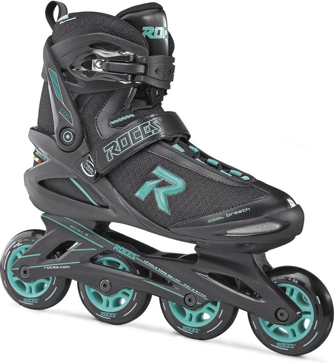 Icon patins à roues alignées bottes souples dames 80 mm 82A noir aqua taille 39