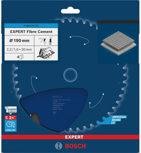 Bosch accessoires lame de scie circulaire expert pour fibrociment 190x30x2,2 1,6x4 - 2608644125