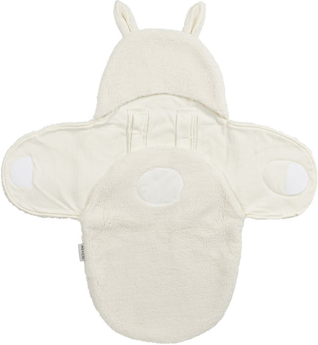 Couverture enveloppante pour bébé lapin Meyco - teddy - naturel