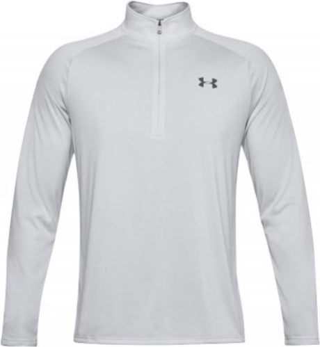 Under Armour maillot de sport homme ua tech 2.0 1 2 zip-gris - gris halo - blanc