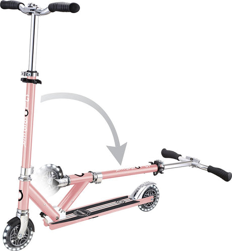 Trottinette enfant Globber - flow - chrome rose - roues lumineuses - pliable - à partir de 5 ans