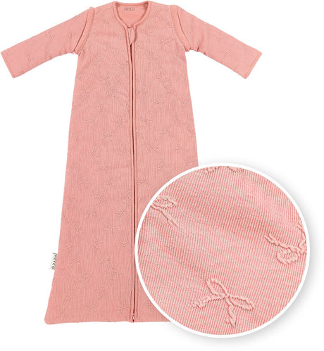 Meyco baby studio collection gigoteuse nœud avec manches zippées - rose - 60 cm - 2,5 tog