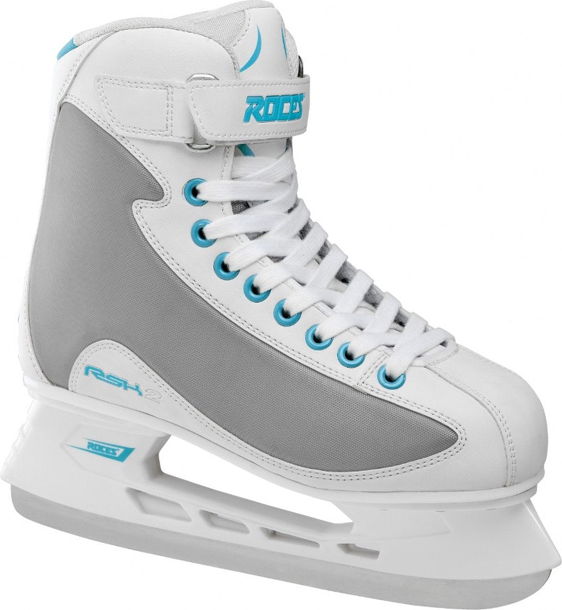 Roces – rsk 2 – patins de hockey sur glace – patins dames – blanc bleu – construction robuste en fer en acier inoxydable – taille eu 40