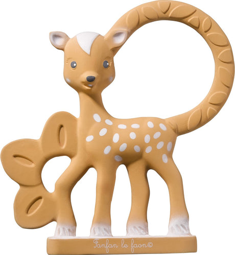 Anneau de dentition Sophie la girafe fanfan le cerf – caoutchouc naturel – surfaces souples en relief pour les gencives – facile à saisir – convient dès 0 mois