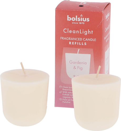 Bolsius recharge clean light pack 2 figue gardénia | 6 pièces