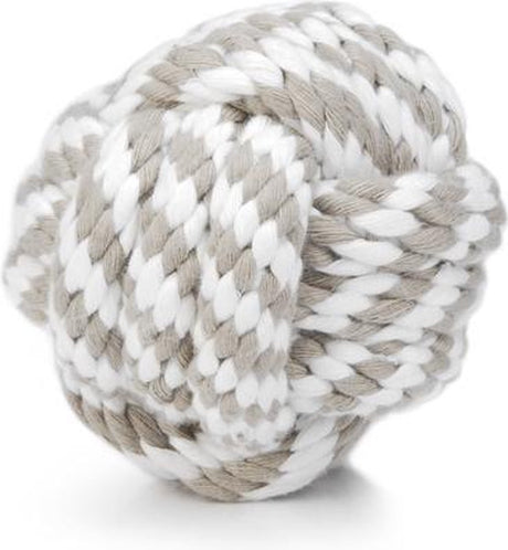 Beeztees touwbal - hondenspeelgoed - beige wit - 10 cm