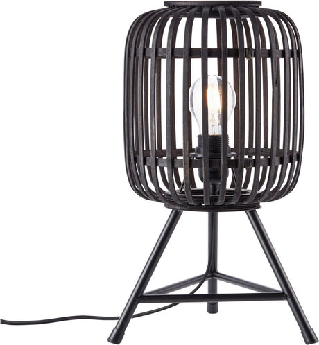 Brilliant woodrow - lampe de table - e27 max 1x60w - bois noir