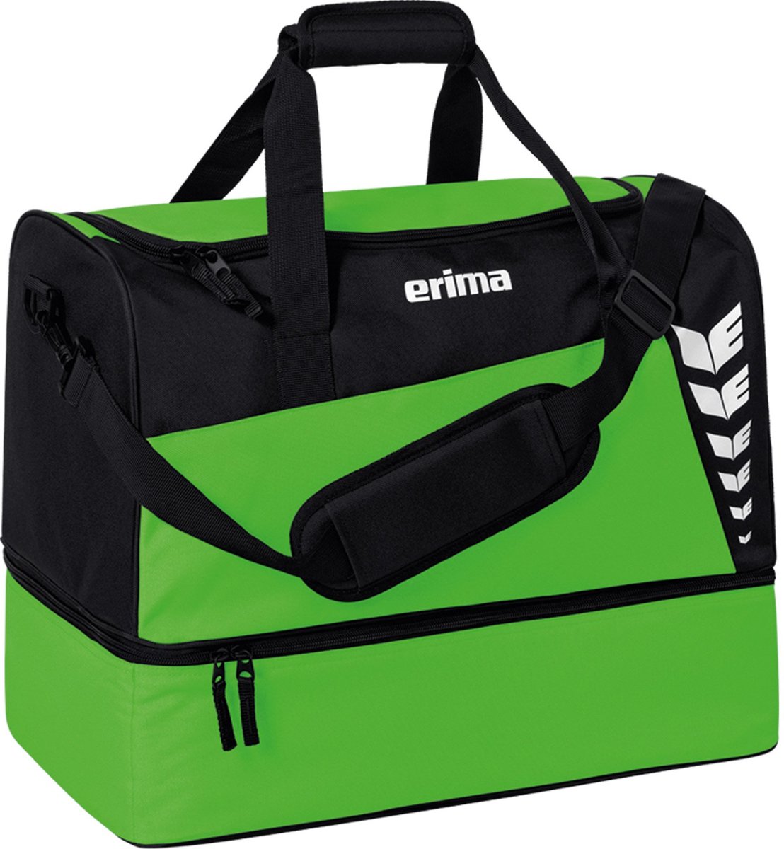 Sac de sport Erima six ailes (petit) avec compartiment inférieur - vert noir | taille: s