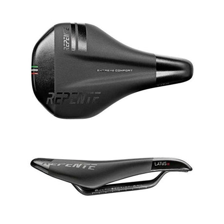 Repente zadel latus m full carbon zwart zilver logo