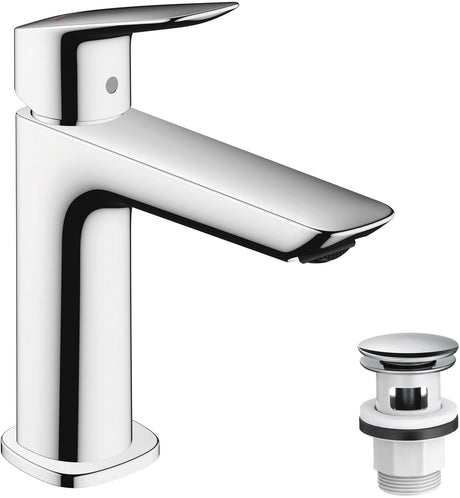 Hansgrohe logis fine - mitigeur de lavabo - commande à levier unique - avec bouchon de vidange - 100 mm - chrome