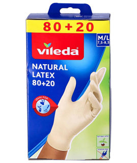 Vileda 1070143 - gants latex naturel 80 + 20 m l | 6 pièces