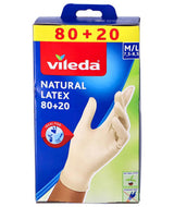 Vileda 1070143 - gants latex naturel 80 + 20 m l | 6 pièces