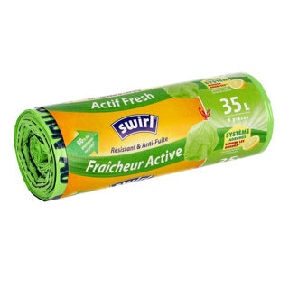 Swirl indéchirable anti-fuite actiffresh 35l 9 pièces