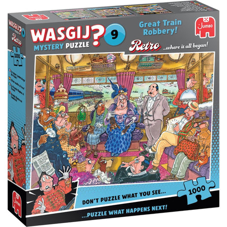 Puzzle Jumbo Wasgij Retro Mystery 9 - Le plus grand vol de train, 1000 pcs.