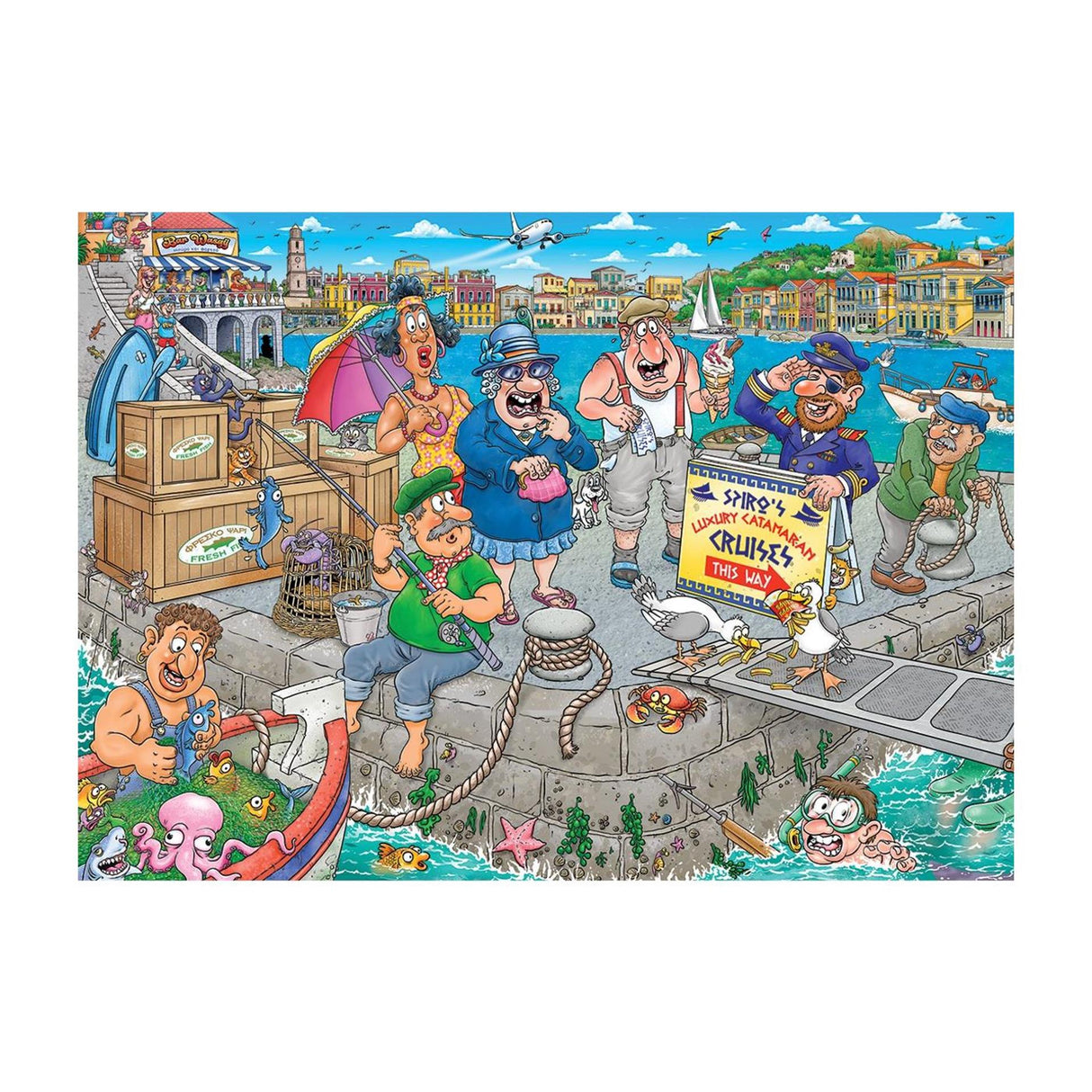 Puzzle Jumbo Wasgij original 47 - dans le bateau ! - 1000 pièces.