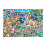 Puzzle Jumbo Wasgij original 47 - dans le bateau ! - 1000 pièces.
