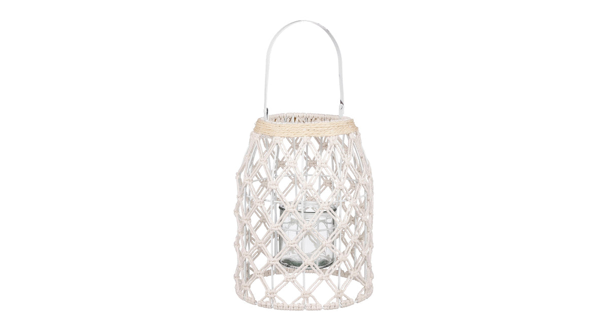 Windlicht off white - h30xd23cm