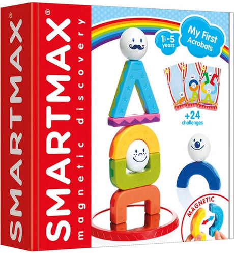 Smartmax mes premiers acrobates - jouets sensoriels magnétiques - jeu de construction avec cartes de défi - jouets éducatifs pour les tout-petits - à partir de 1 an