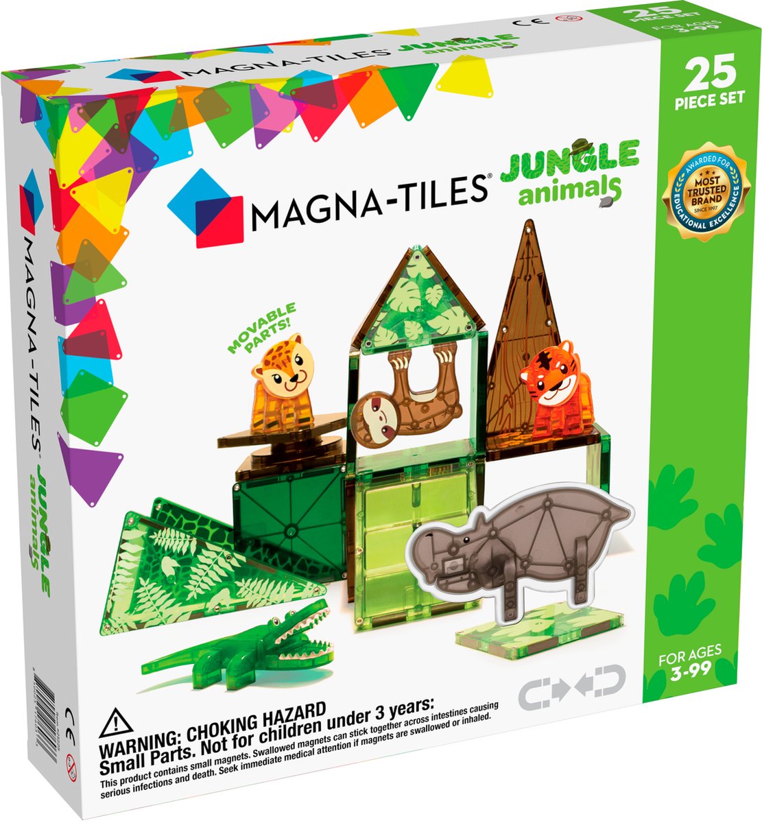 Tuiles Magna | animaux de la jungle, ensemble de 25 pièces