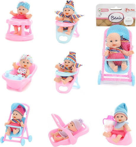 Beau baby mini poupée assise, 12 cm