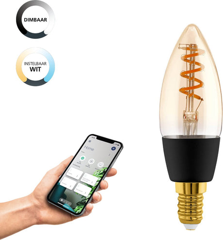 Lampe LED intelligente Eglo connect.z - e14 - ø 3,5 cm - ambre - lumière blanche orientable - dimmable - zigbee