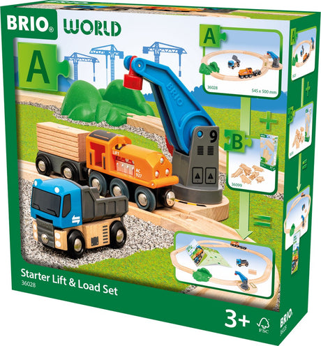 Ravensburger Brio World - 36028 set pour débutants en levage et chargement | ensemble de trains jouets pour enfants à partir de 3 ans