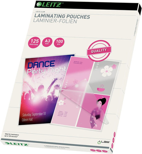 Leitz - pochettes de plastification eva - a3 - 125 microns - 100 pièces