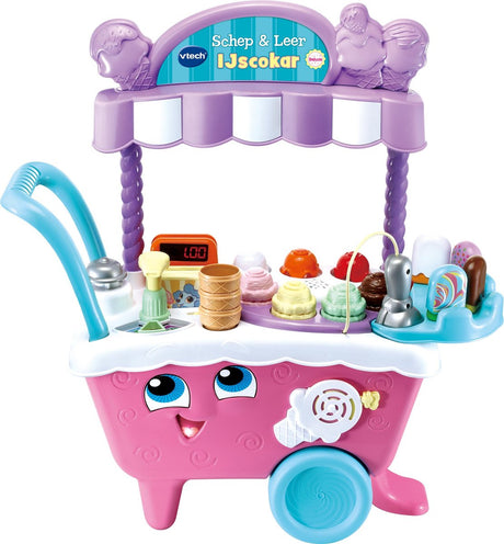 Vtech scoop cuir chariot à glace deluxe - jouets éducatifs - chariot à glace - découverte des couleurs, des animaux et du comptage - jouets pour enfants de 2 ans à 5 ans