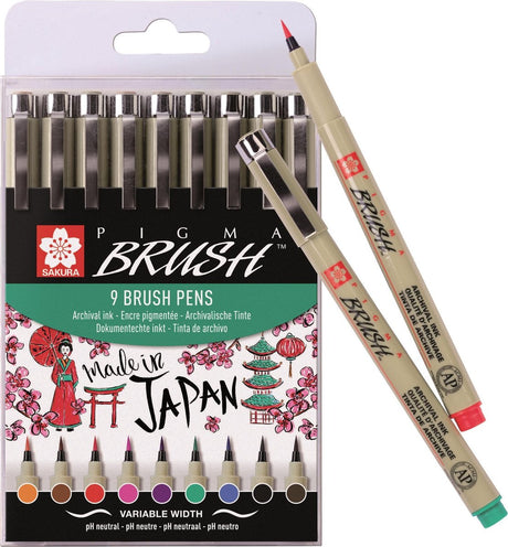 Étui à pinceaux Sakura pigma 9 couleurs