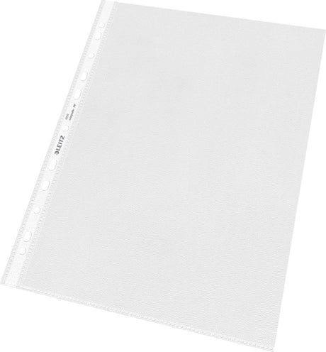 Sac de présentation Leitz de haute qualité - 30 % de plastique recyclé pré-consommation - a4 - 11 trous - paquet de 100 pièces - transparent