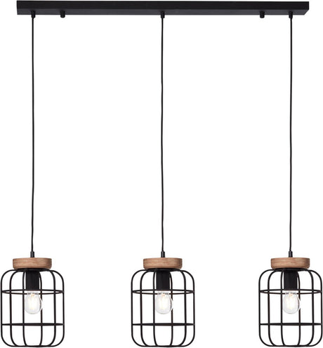 Brilliant Gwen - suspension - E27 max 3x40W - bois noir