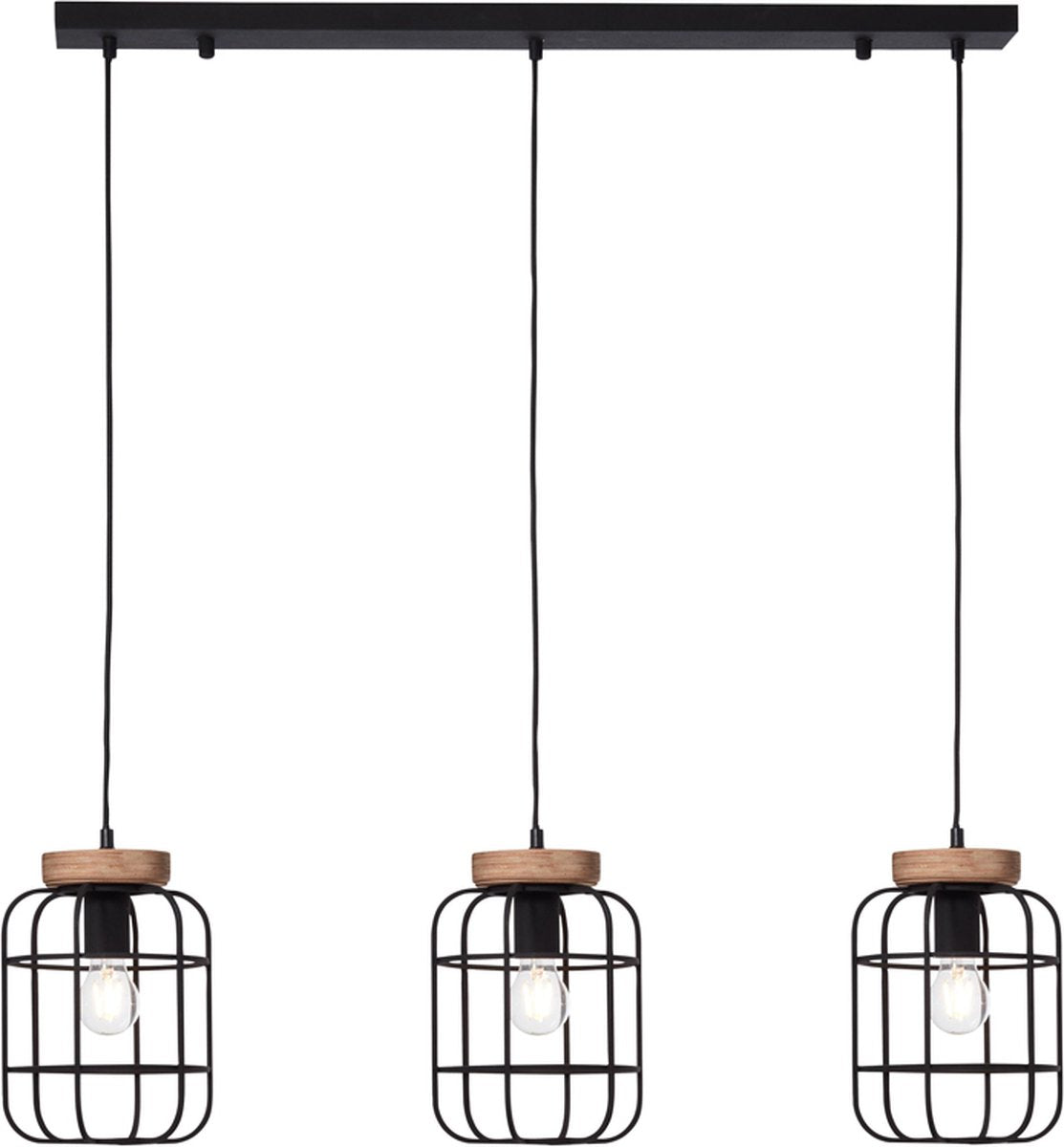Brilliant Gwen - suspension - E27 max 3x40W - bois noir