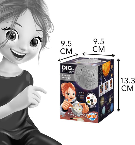 Buki France Buki - creuser des pierres sur la lune - set à creuser - jouets éducatifs - découvrir et collectionner des pierres.