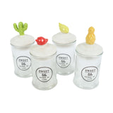 Pot de conservation verre sucré 13cm 4 assortis