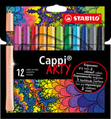 Stylos feutres Stabilo cappi arty, 12 pièces dans un étui