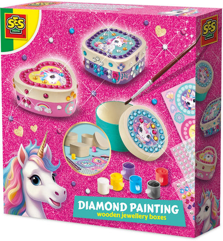 Boîtes à bijoux en bois avec peinture diamant Ses