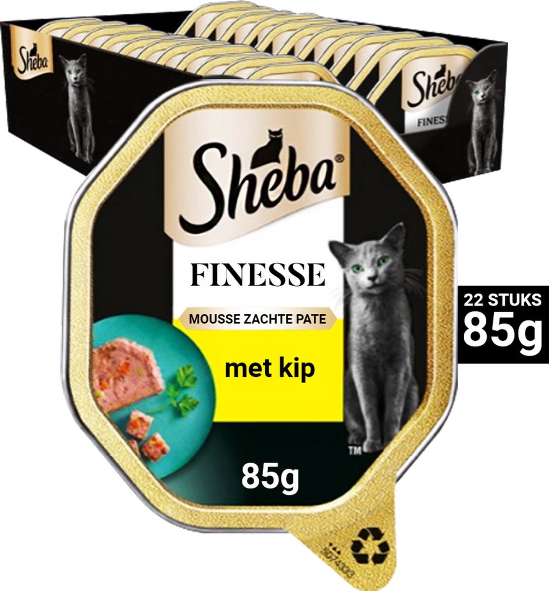 Nourriture pour chat Sheba - mousse finesse - poulet - barquettes 22x85g