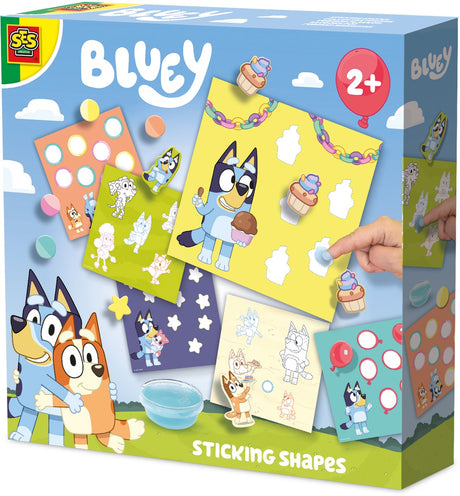 Ses creative bluey - formes à coller avec de la colle à doigt - bricolage - pour les enfants à partir de 2 ans - 6 cartes