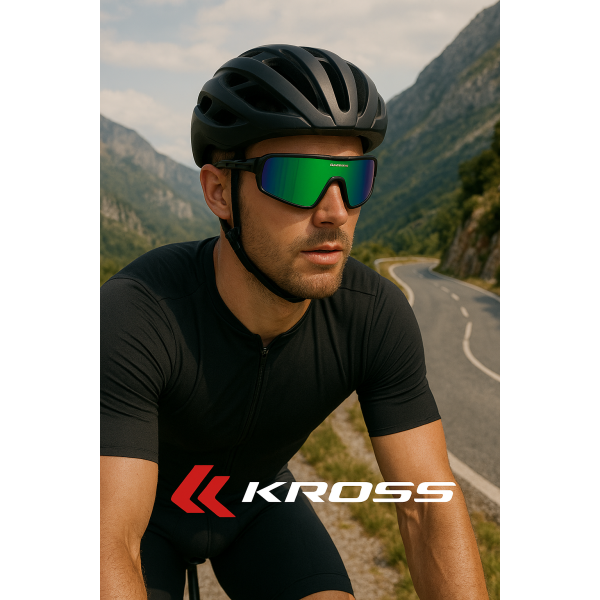 Lunettes de cyclisme Kross flash verres polarisés UV400 - monture noire