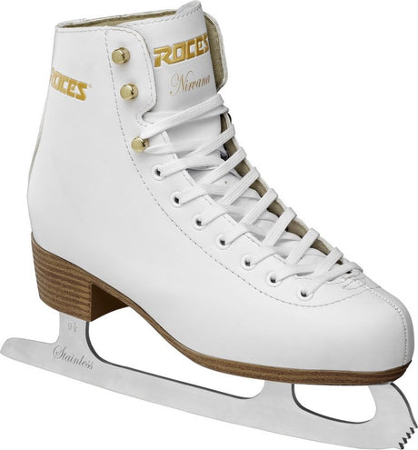 Roces – nirvana – patins artistiques – patinage sur glace pour femmes – blanc – soutien supplémentaire de la cheville, doublure chaude et confortable – taille eu 37