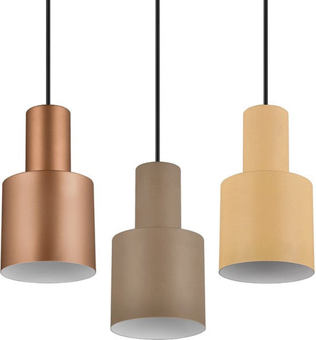 Trio agudo - lampe suspendue - multicolore - excl. 6x e27 4 w - montage au plafond - réglable en hauteur