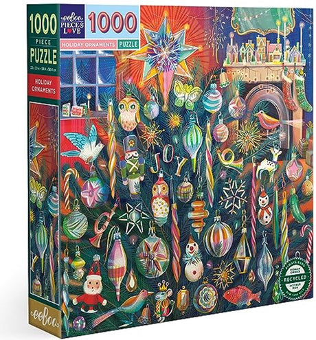 Eeboo puzzle ornements de vacances puzzle de Noël 1000 pièces.