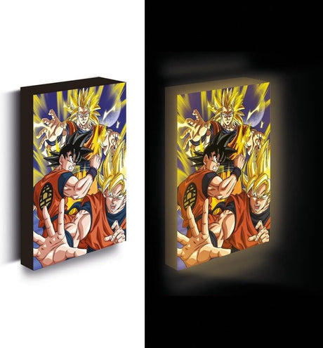 Pyramide internationale dragon ball z - toile lumineuse goku super saiyan 30x40cm