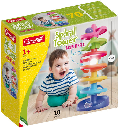 Tour à billes en spirale Quercetti avec boule lumineuse, 10 pcs.