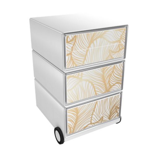 Mobiel ladeblok paperflow gold leaves goud, wit abs, polystyreen